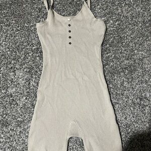 Madden Girl Beige Ribbed Jumpsuit